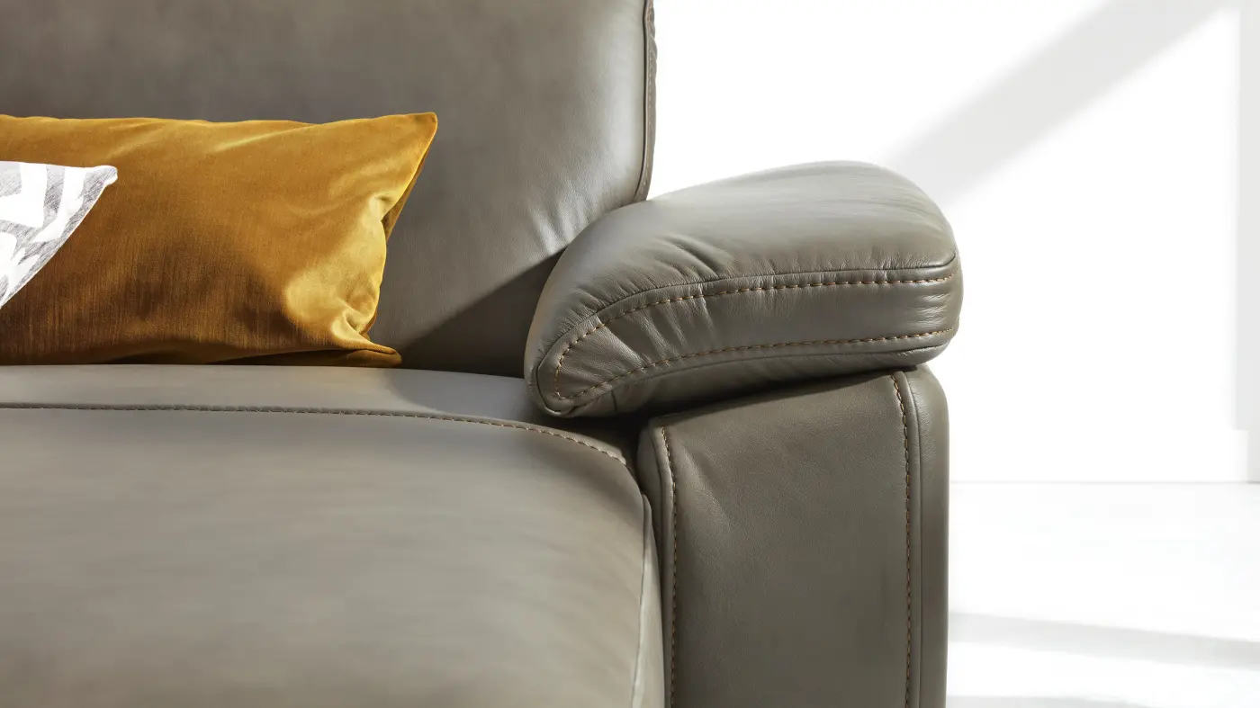 Interliving 4054 Echt Leder Greystone mit Kopfteilverstellungen