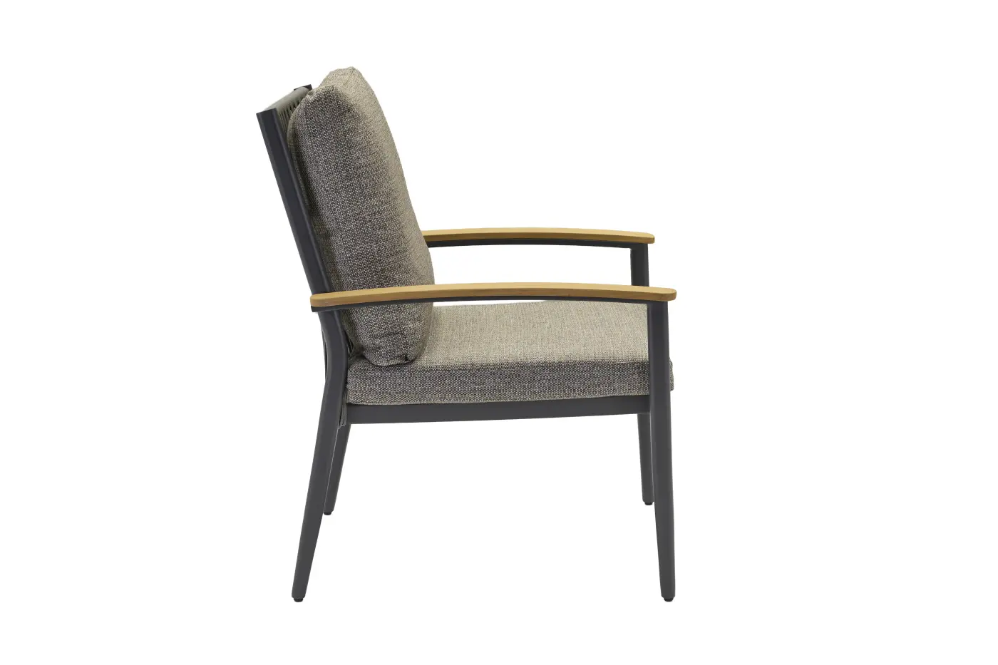 LC Armlehnstuhl Avento Rope-Optik Grau/Braun ca. 60x71x91 cm