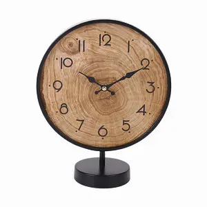 Hogewoning Table Clock Canora 29cm Black/Natural