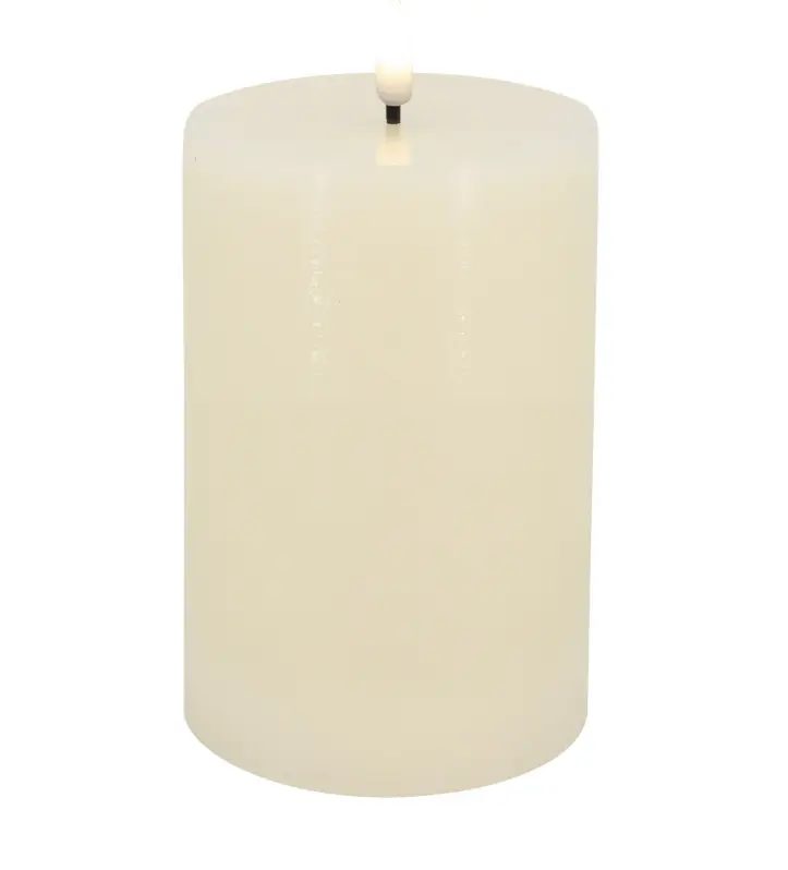 LC Wholesaler LED Stumpenkerze Basic Echtwachs cream 10x15 cm warmweiß