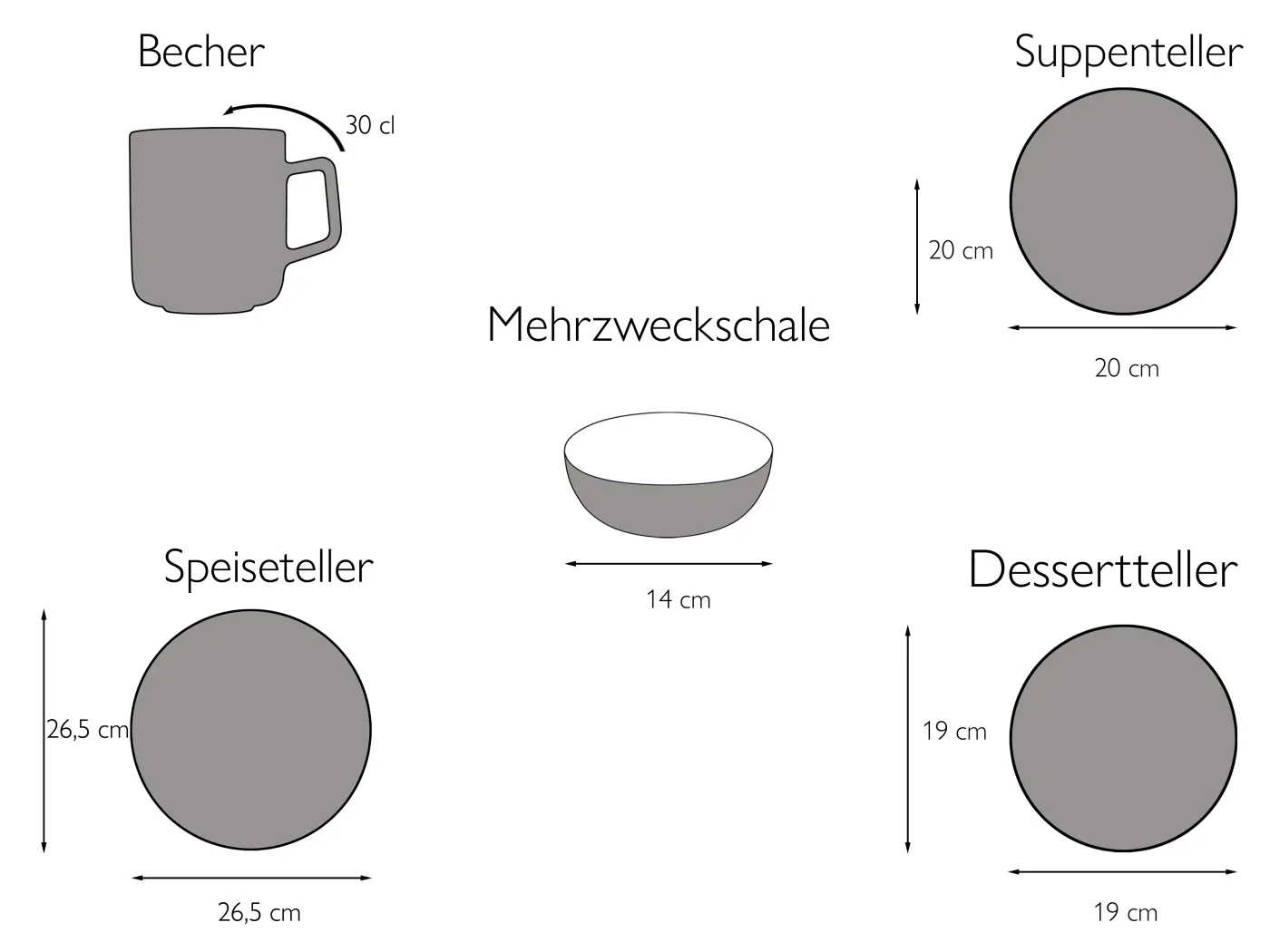 CreaTable Kombiservice Samba 20-tlg Bunt
