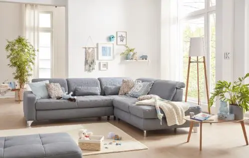 Megapol Garnitur MM-MP1110 Bezug Mammut steel, Schenkelmaß ca.299x260 cm