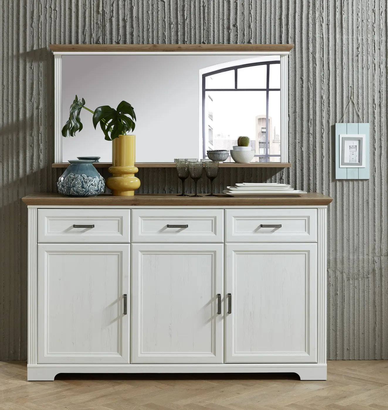 Innostyle Sideboard Jasmin 1LG9UH20 Pinie hell MDF/Artisan Eiche Nachbildung BxHxT ca.160x102x48 cm