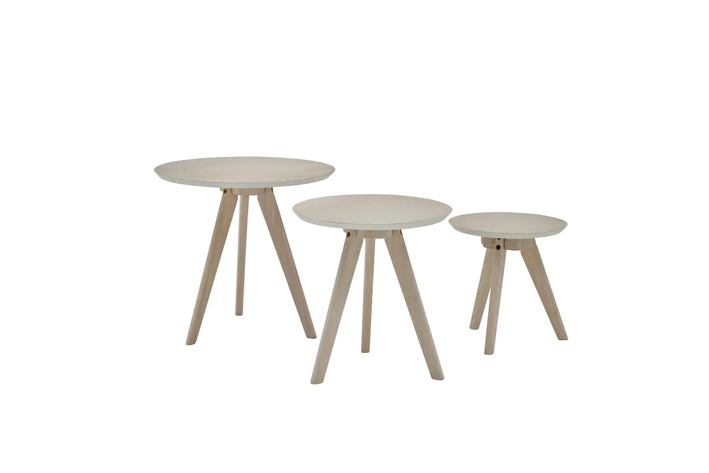 Roomio No. 2000 Couchtisch-3erSet rund Esche