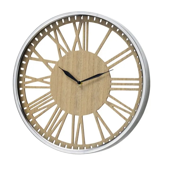 Boltze Wanduhr Callisto silber ca. 40x40 cm