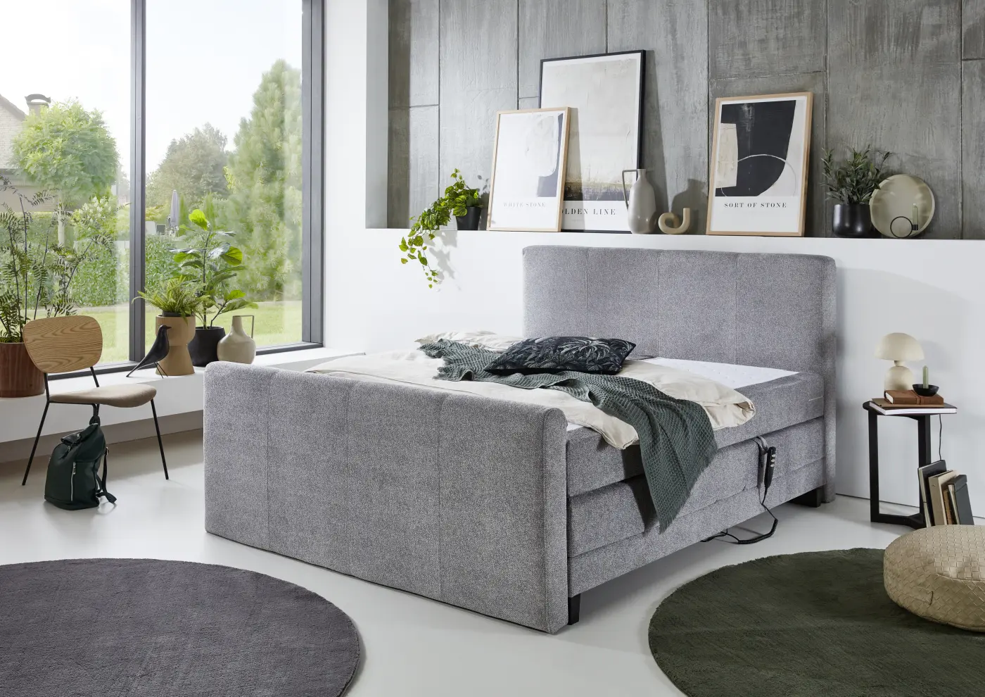 Sun Garden Boxspringbett Lockport BX 2440 Silber ca. 180x200 cm