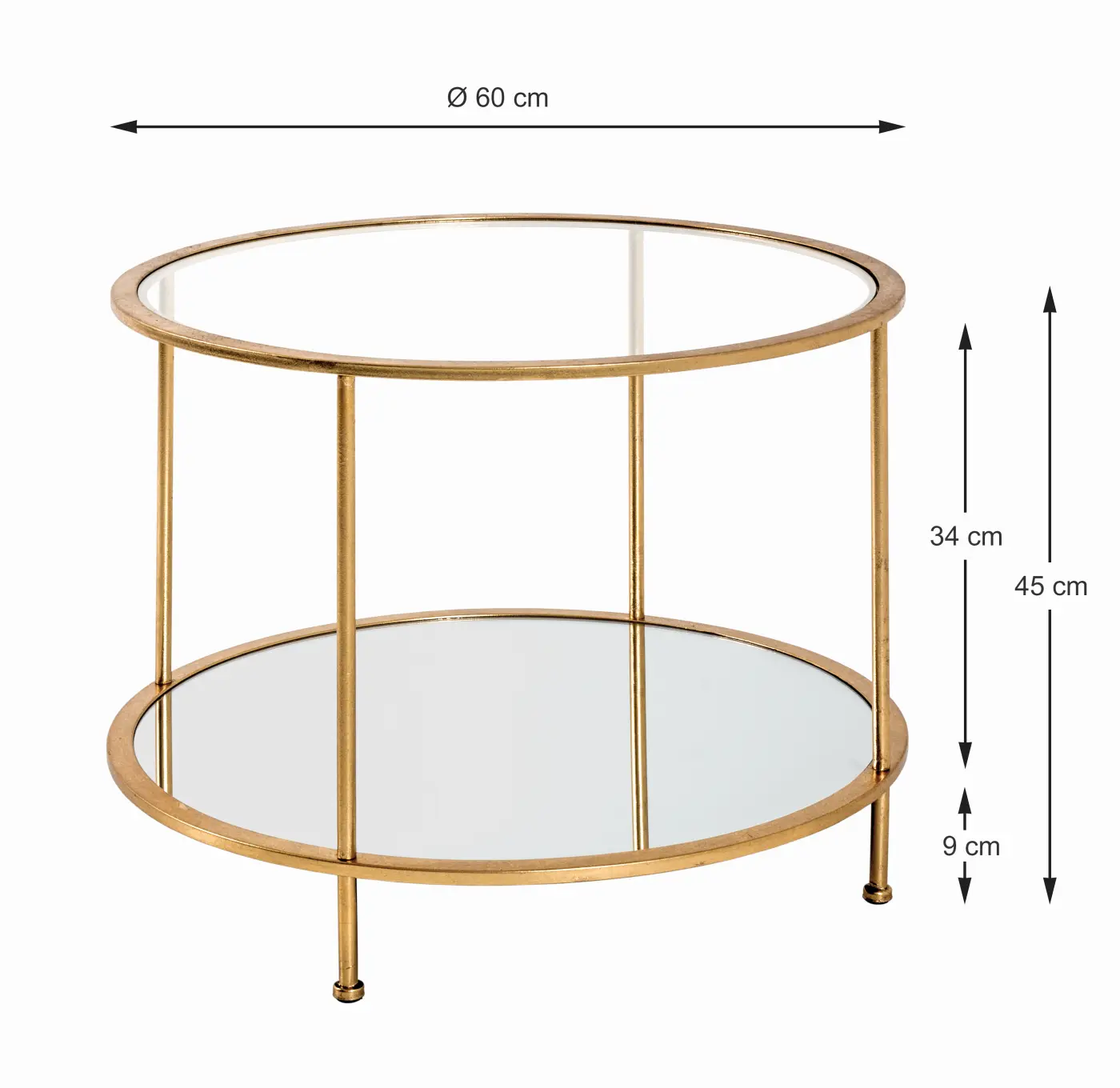 HAKU Beistelltisch Faro 3 gold