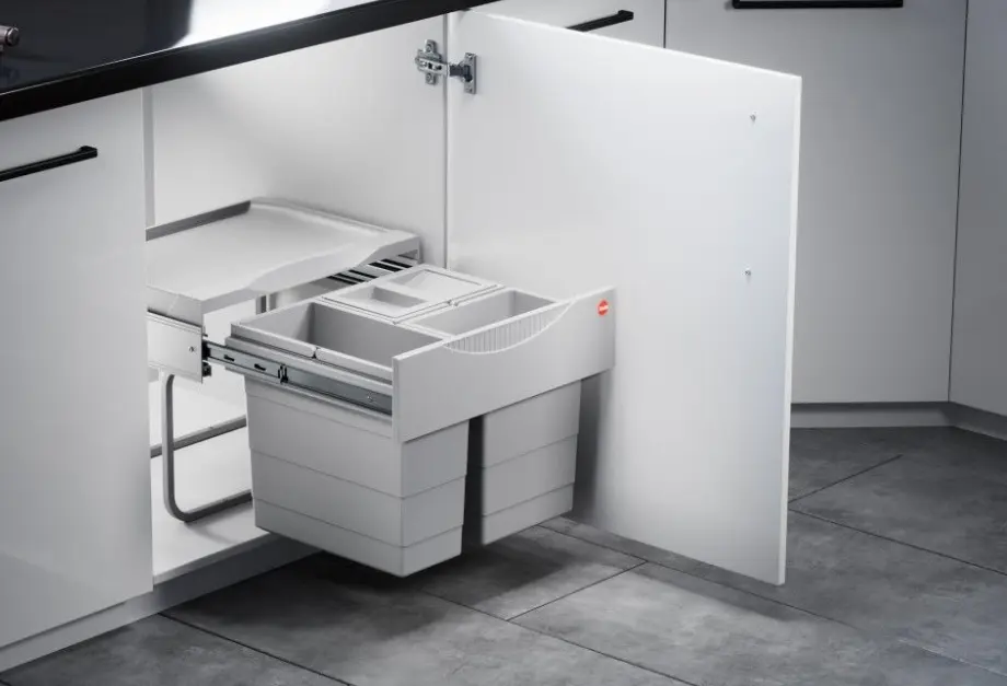 Hailo Abfallsammler AS Raumspar Tandem Grau ca. 34.6 x 47.5 x 33.6 cm 