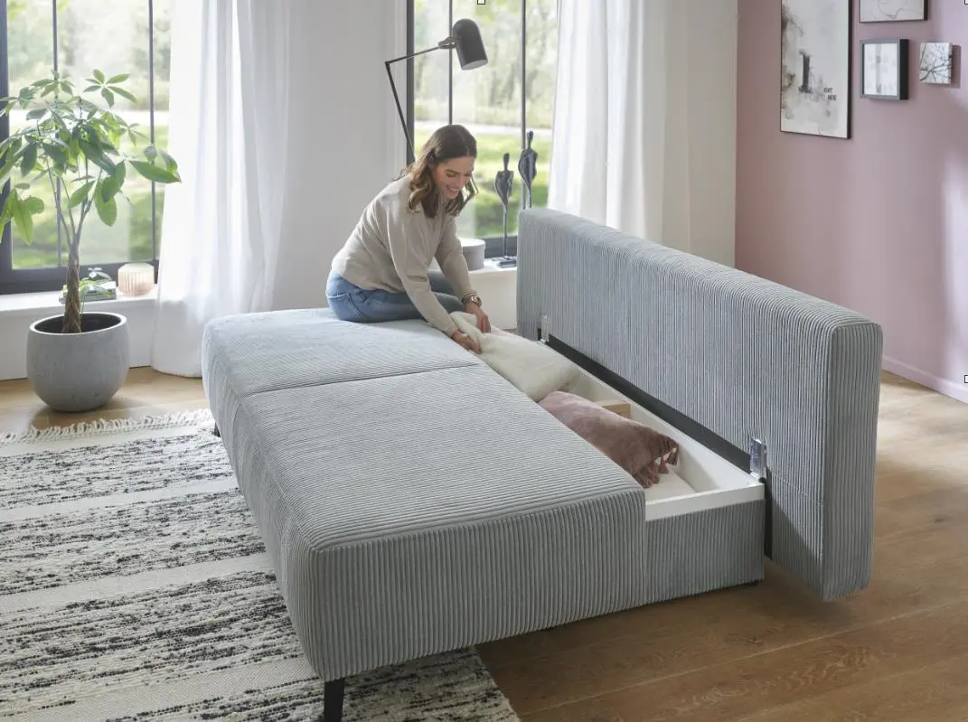 Restyl Schlafsofa Sandy Cord grau ca.140x193 cm