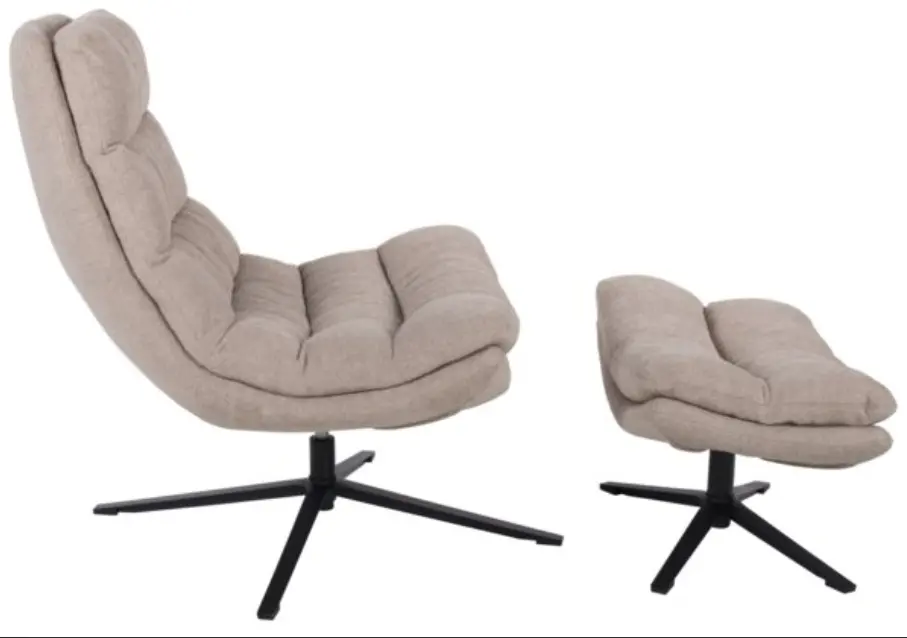 Duo Collection Relaxsessel mit Hocker Porto Sand