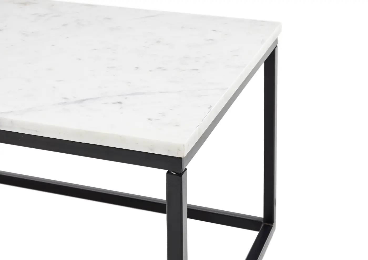 Couchtisch 2er-Set Marmor weiß/schwarz BHT ca. 100x 35x50 cm