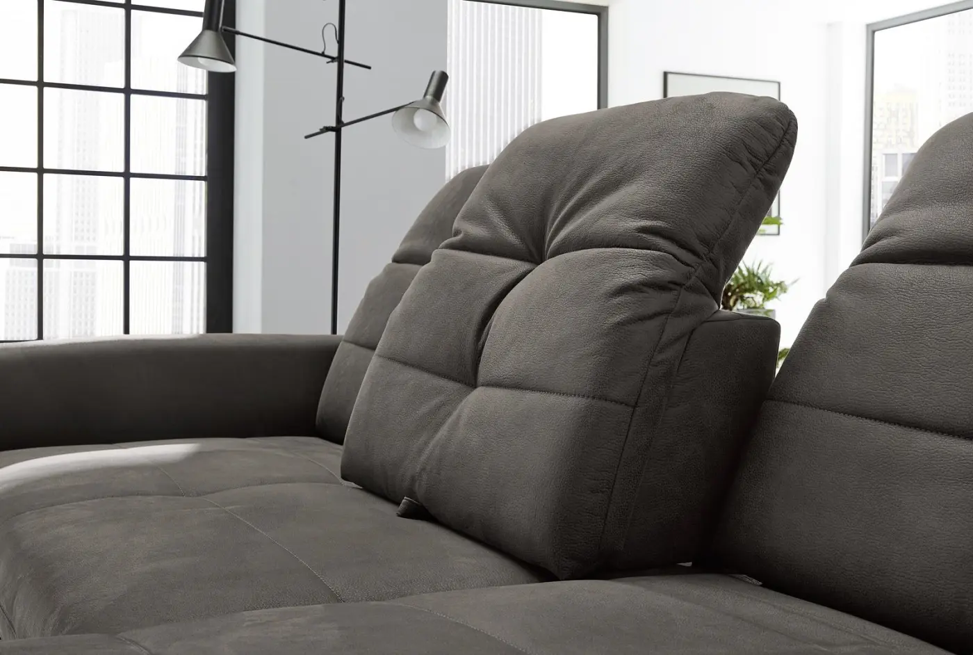 JOB Garnitur Loft Dunkelbraun ca. 267 x 201 cm