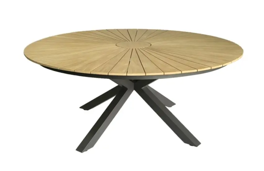 Interliving Esstisch Anthrazit/Teakholz ca. 140x75 cm