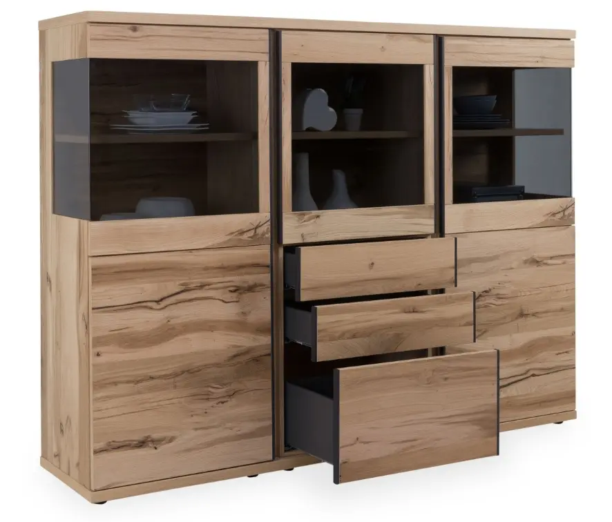 Venjakob Highboard Barola Eiche rustico hell geölt ca. 187x145x43 cm