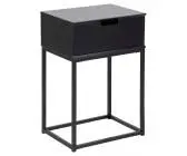Actona Nachttisch Mitra 86245, schwarz UV lackiert MDF, BxHxT ca.40x61,5x30 cm