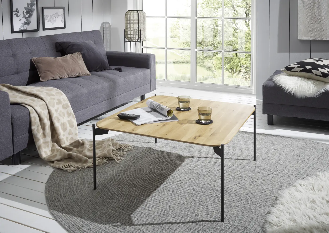 ABP Couchtisch Alto Eiche massiv geölt ca. 80x38x80 cm