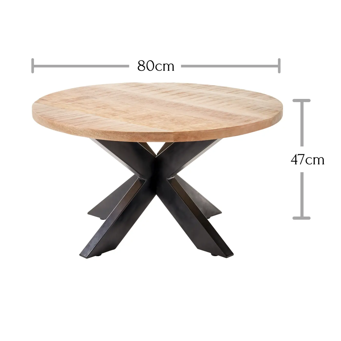 Couchtisch Mango Wood Metall schwarz lackiert BHT ca.  80x 47x80 cm