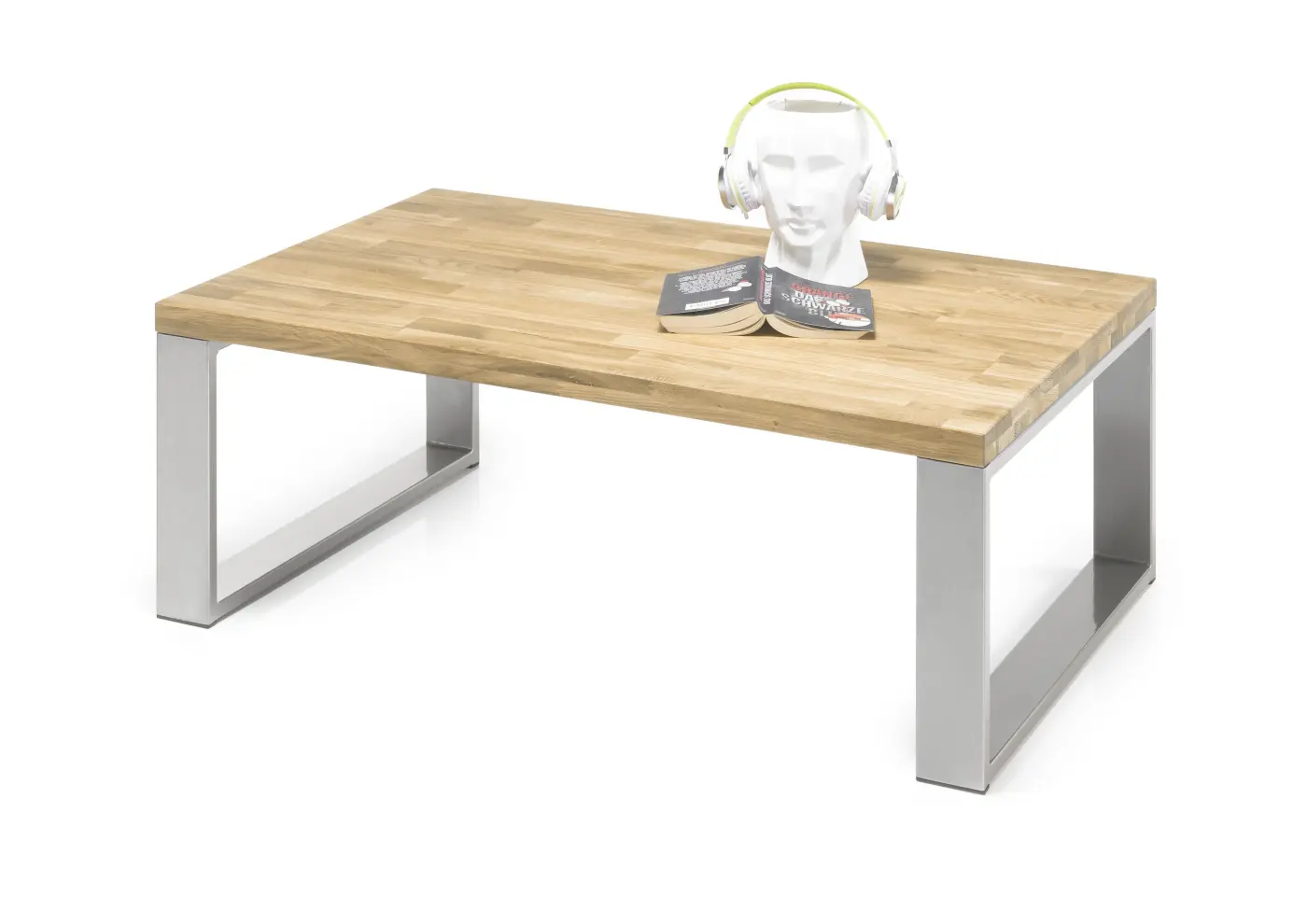 Couchtisch Wildeiche/Metall alufarb. BHT ca. 110x 40x70 cm