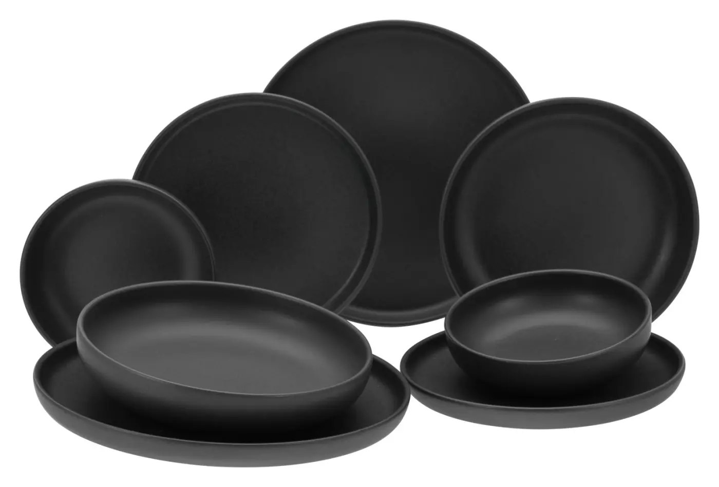Tellerset,8tlg.schwarz