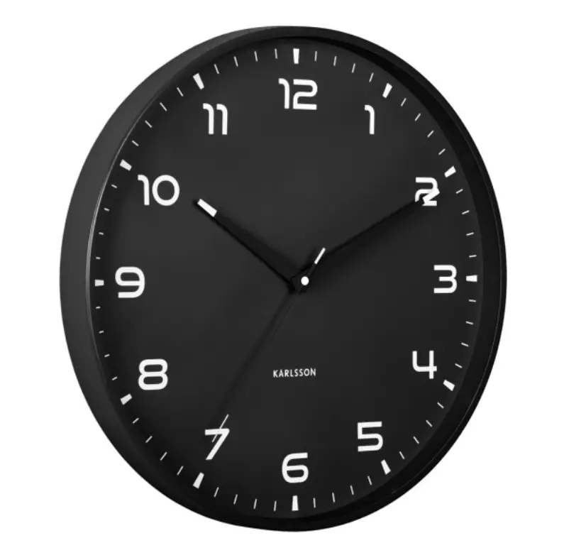 Karlsson Wanduhr Orgullo schwarz ca. Durchmesser 40 cm