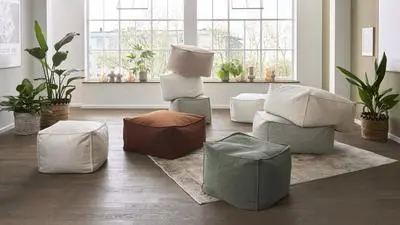 Roomio No. 4121 Hocker Donna turtle melange, ca. 86x86 cm