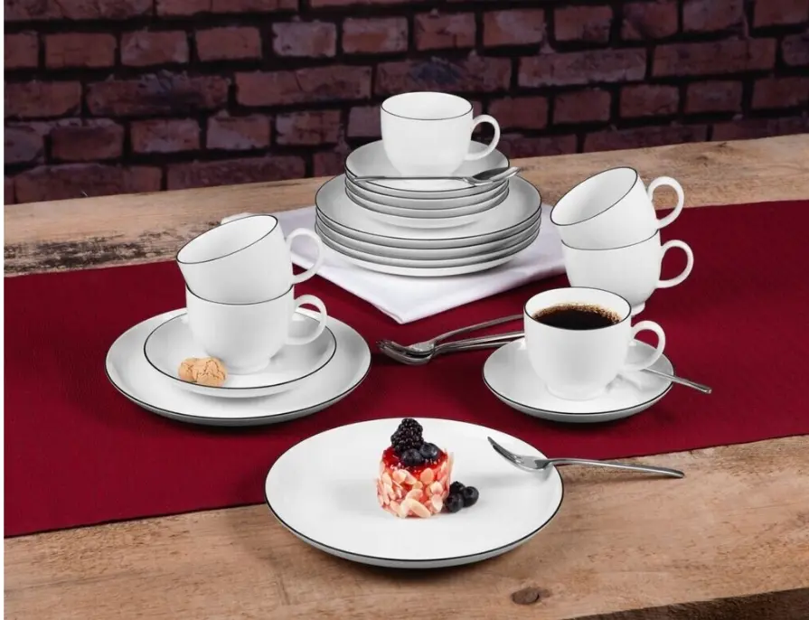 Seltmann Kaffeeservice 18-teilig rund Lido Black Line
