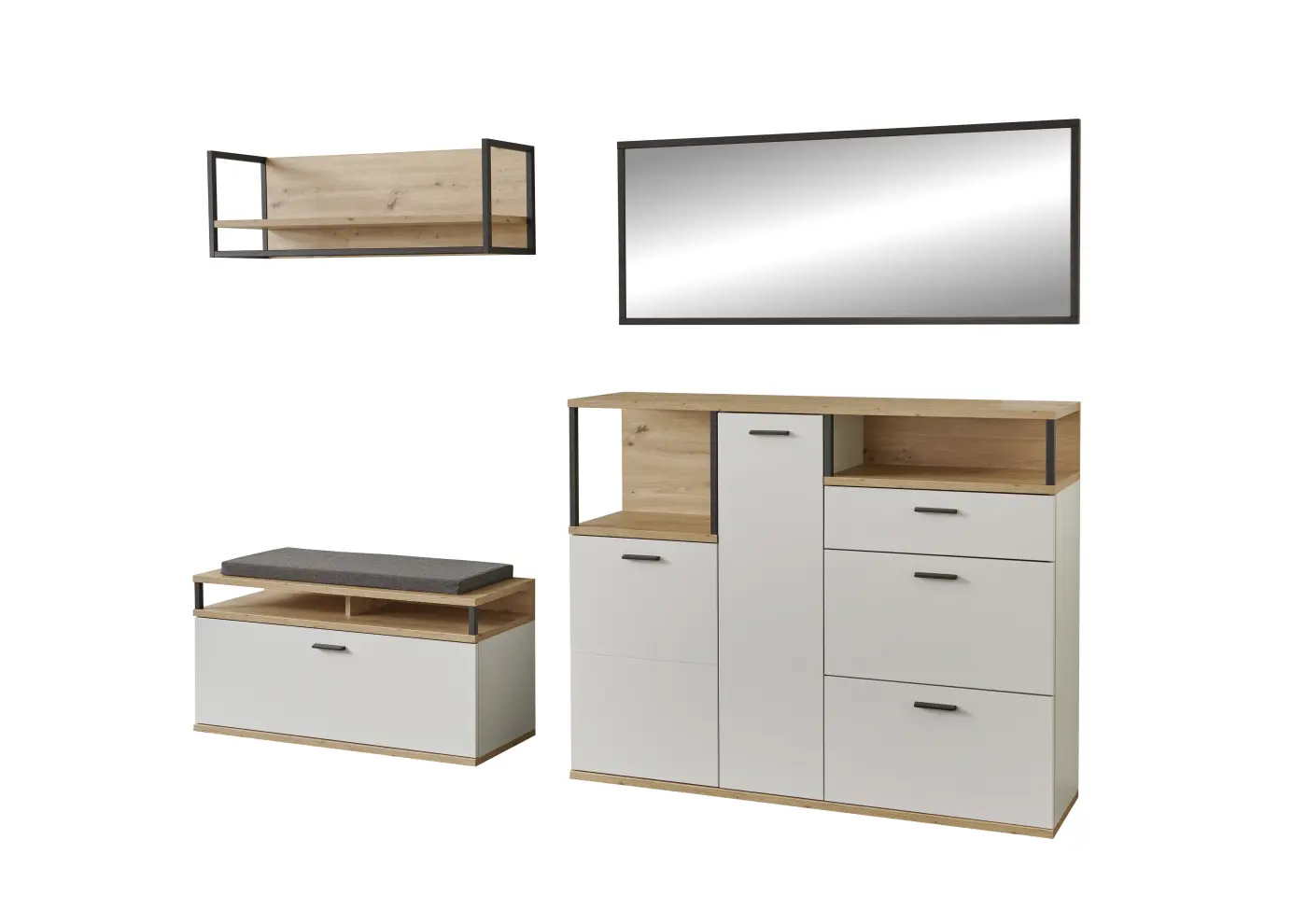 Ideal Garderobenpaneel Basset Eiche Artisan NB ca. 100x33x29 cm