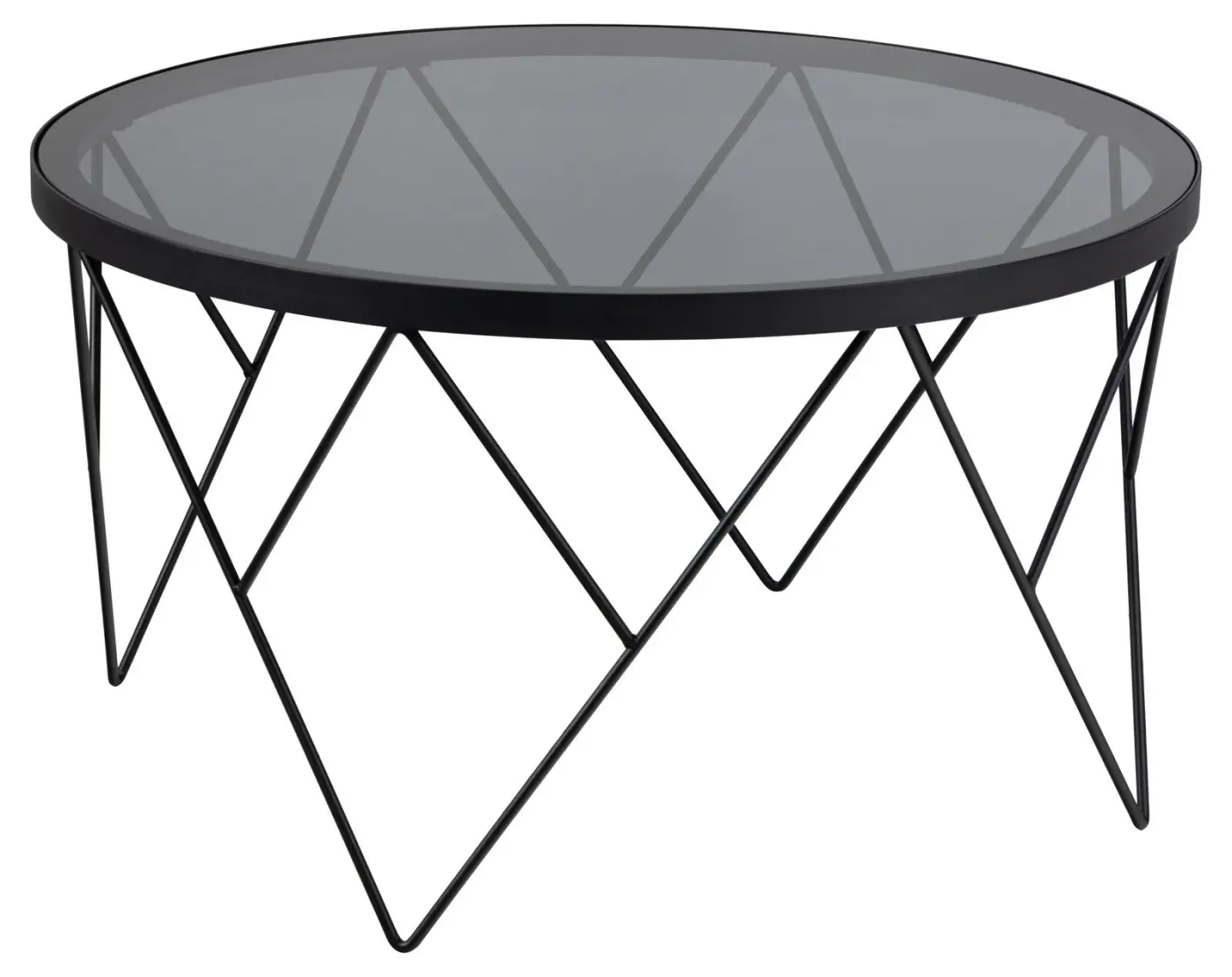 Actona Couchtisch Halstow Glas Schwarz matt ca. 80 cm