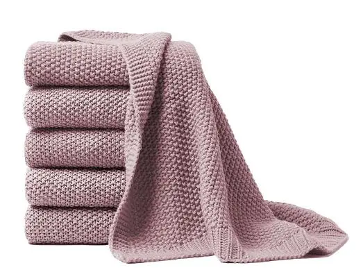 Hahn Strickdecke ca. 130x170 cm Mauve