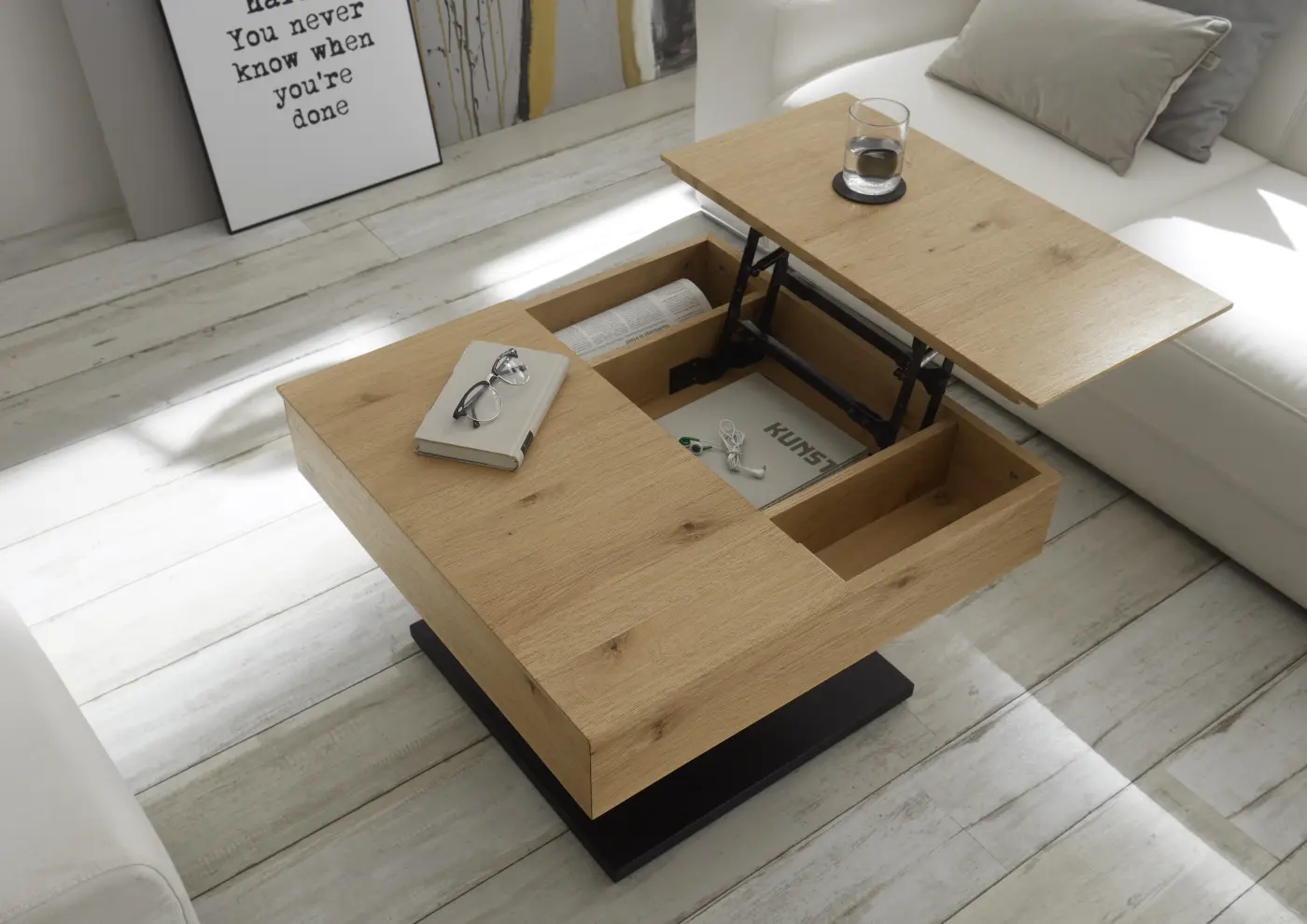 ABP Couchtisch Ashton Eiche furniert ca. 70x45x70 cm