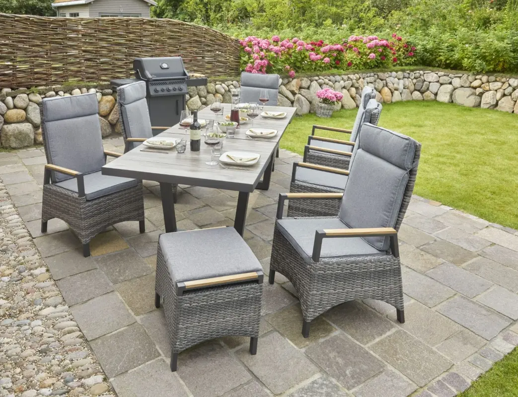 LC Garden Positionsstuhl Keramo ca. 57x68x110 cm Natur-Grau