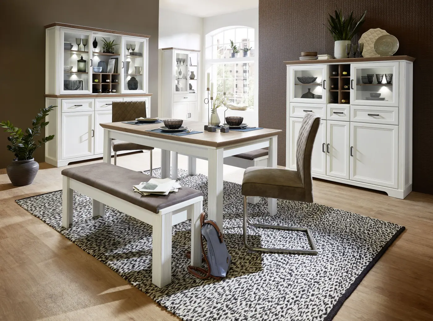 Innostyle Buffet-Aufsatz Jasmin 1LG9UH23, Pinie hell MDF/Artisan Eiche Nachbildung, BxHxT ca.166x103x42 cm, inkl. LED Beleuchtung
