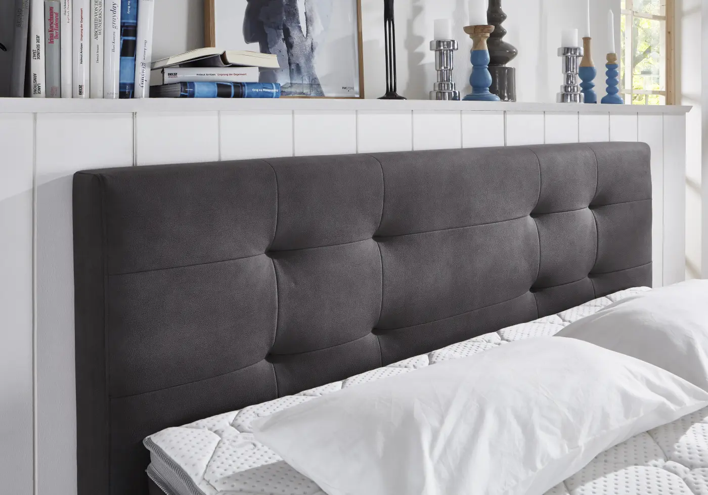 Sun Garden Boxspringbett 180x200 cm  Dessin 50407-700 elephant dark grey
