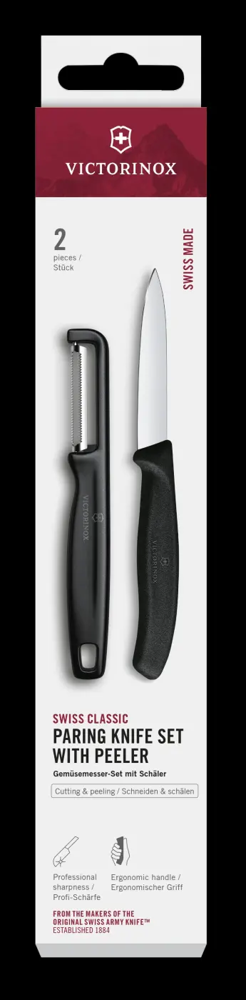 Victorinox I-Schäler und Gemüsemesser Swiss Classic schwarz