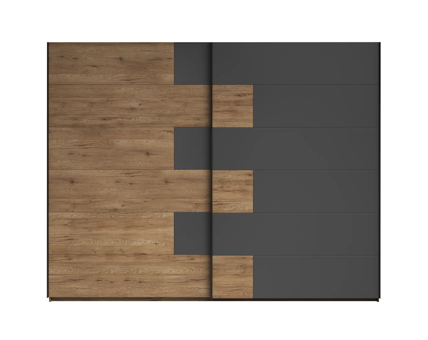 Kleiderschrank Pol Power Schrank LINEA Bartex Eiche/ Graphit