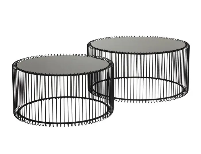 Kare Design Couchtisch 2-er Set Wire Black