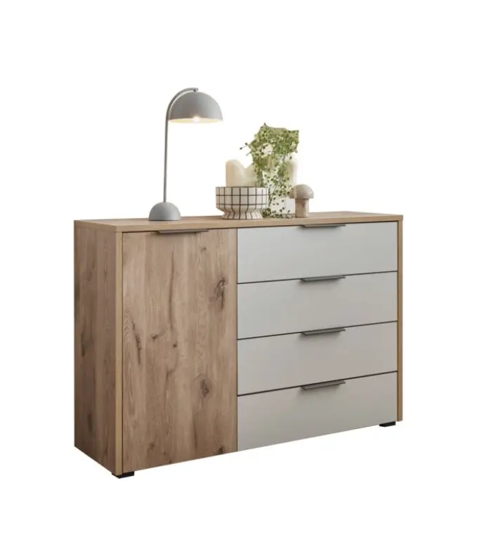 Schlafkontor Kommode Morone Viking Oak/Hellgrau ca. 125x85x38 cm
