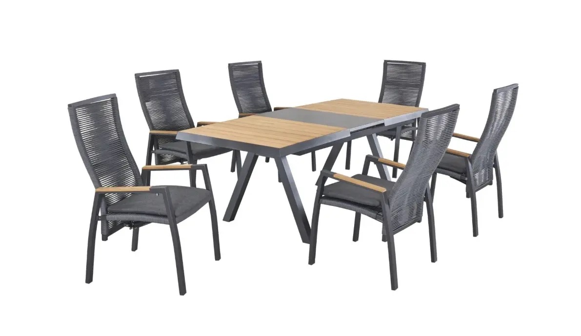 LC Garden Ausziehtisch Kumasi ca. 200-260x100x77 cm Teakholz/Anthrazit