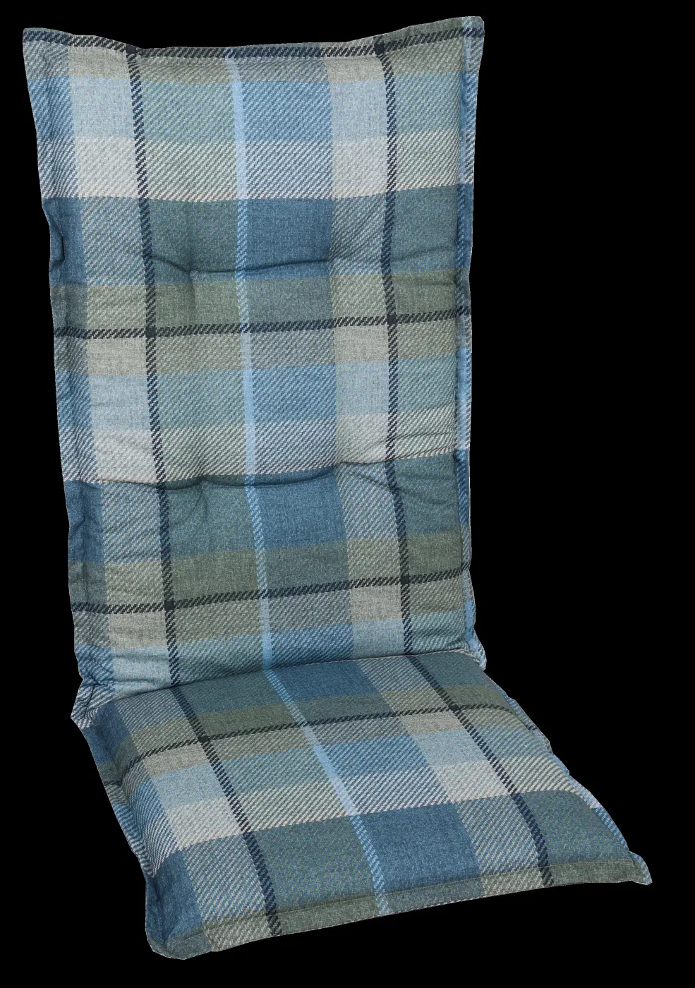 Go-De Sesselauflage hoch Blau/Grau ca. 120x50x6 cm
