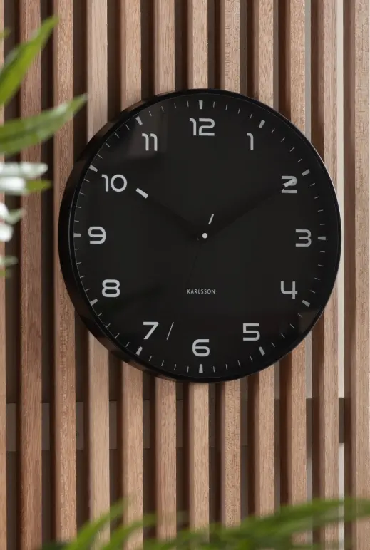 Karlsson Wanduhr Orgullo schwarz ca. Durchmesser 40 cm