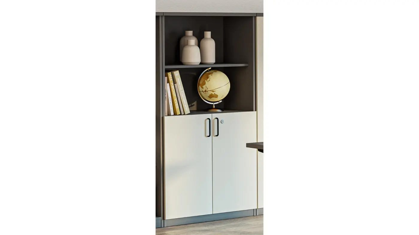 Nowy Styl Kombischrank E10 MS Slate/Cashmere ca. 80x155x45 cm