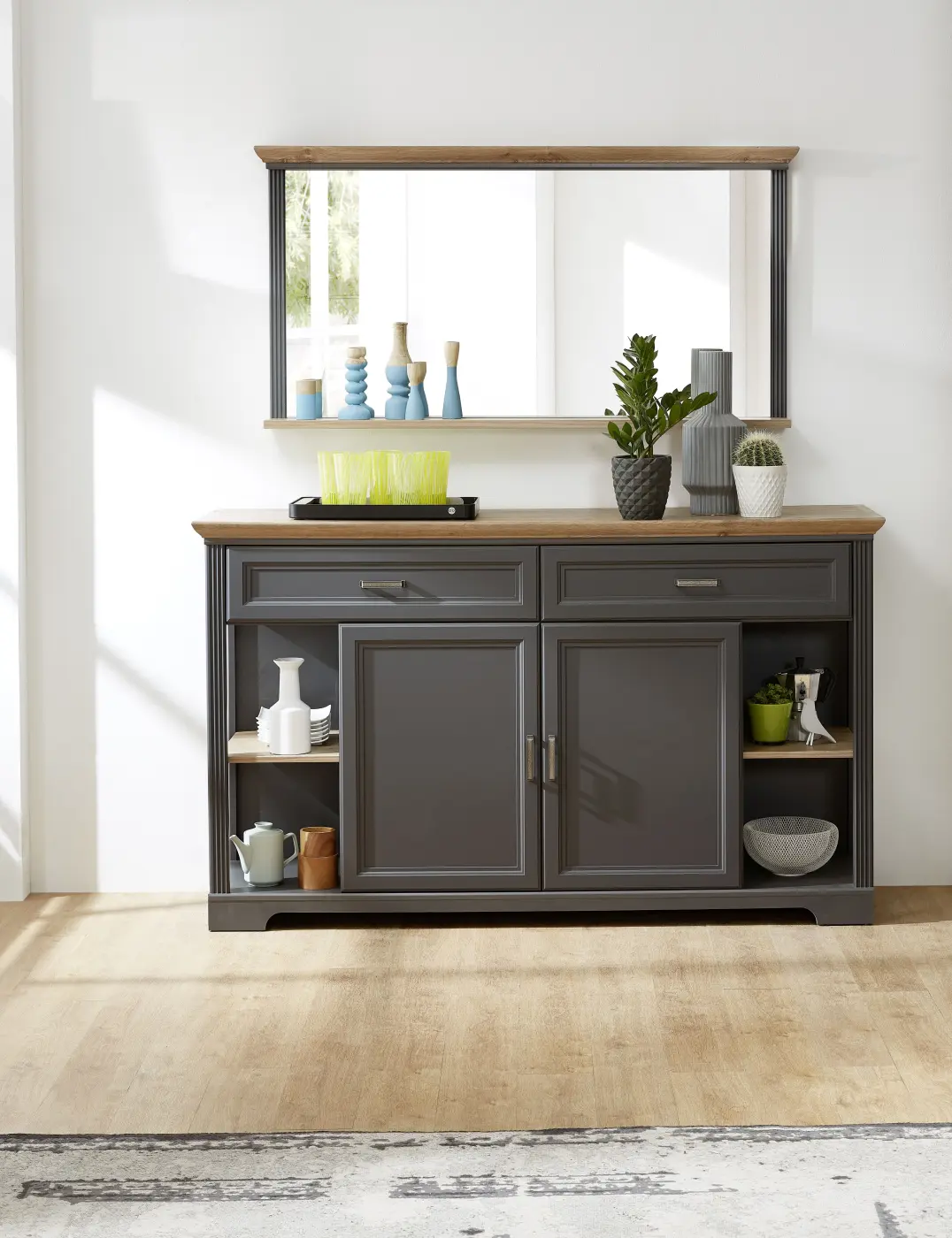 Innostyle Spiegel Jasmin 1LG9GH50, Graphit MDF/Eiche Artisan Nachbildung, BxHxT ca.142x74x16 cm