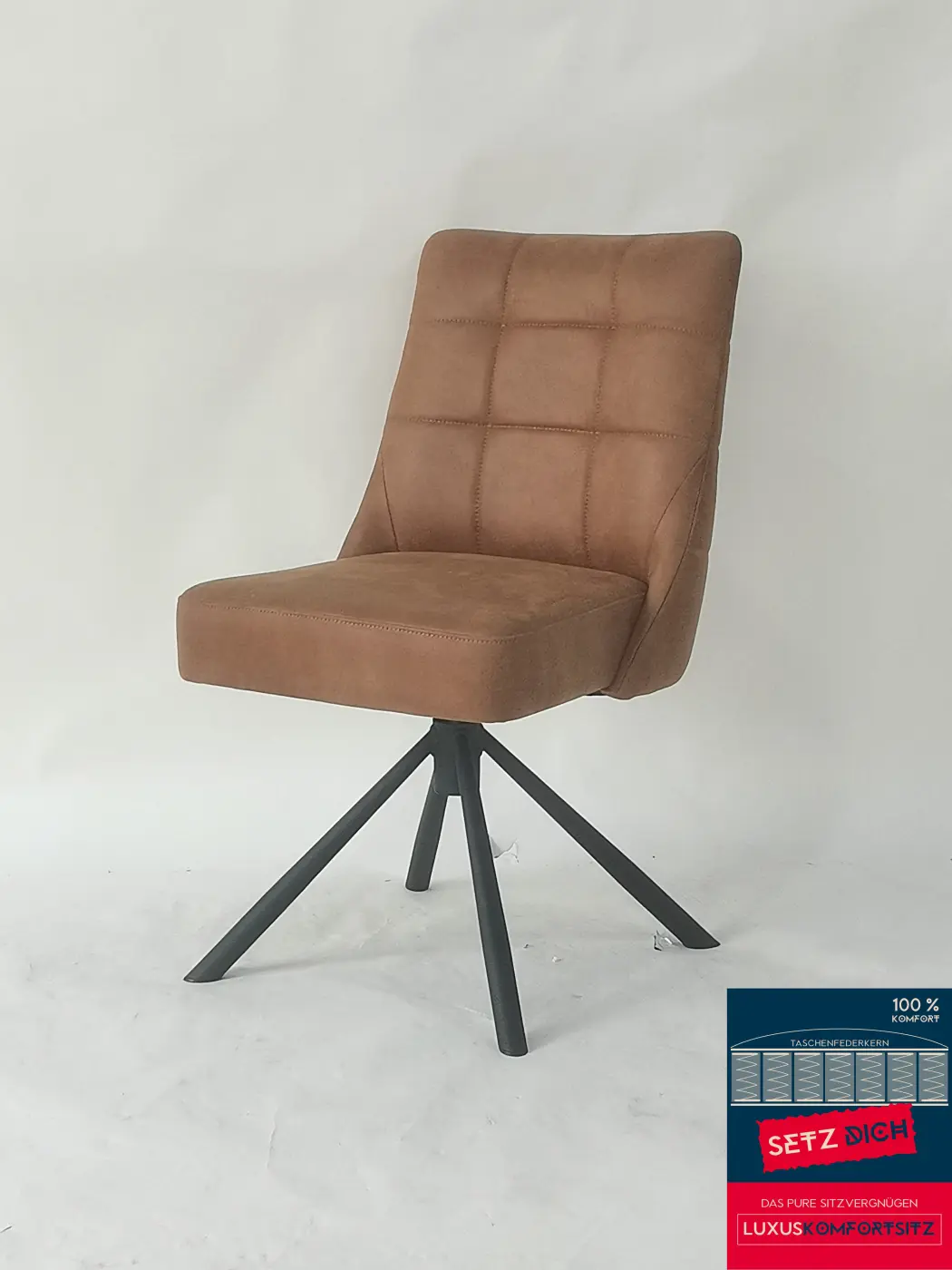 MCA Stuhl Winston Cognac 360 Grad drehbar