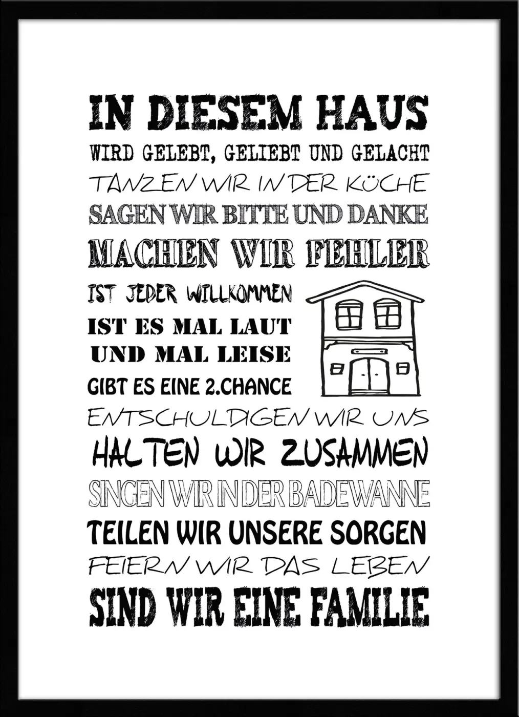 ars graphica Word-Art - Word-Art: In diesem Haus