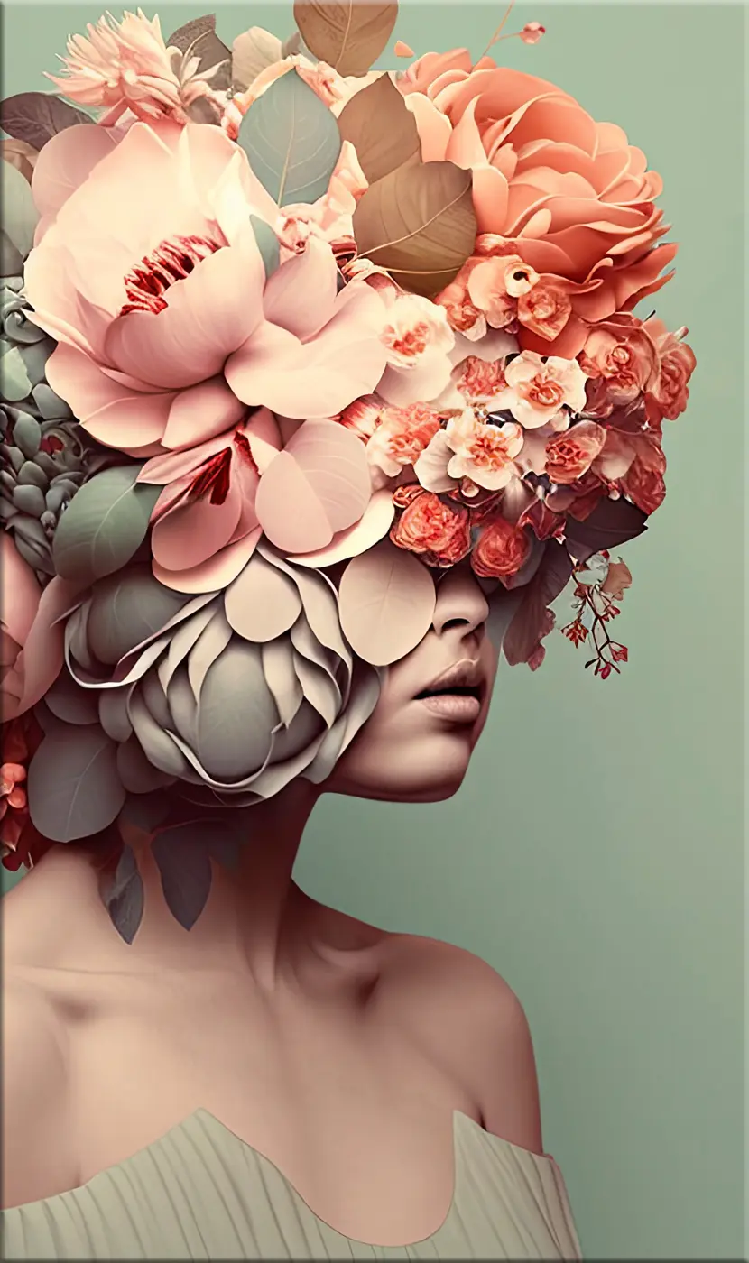 ars graphica Kunst-Edition - Digital Art: visage de fleur