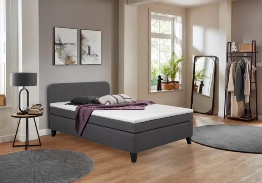 Sun Garden Boxspringbett Joliet Anthrazit ca. 140x200 cm