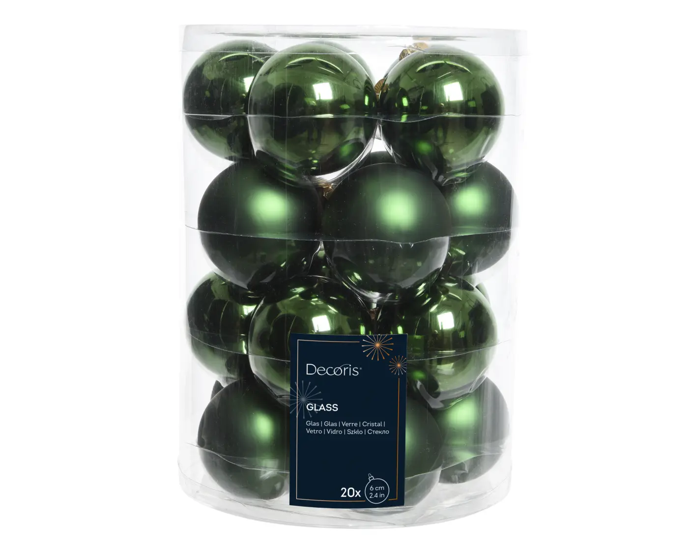 Kaemingk Kugeln Glas piniengrün 20 tlg.