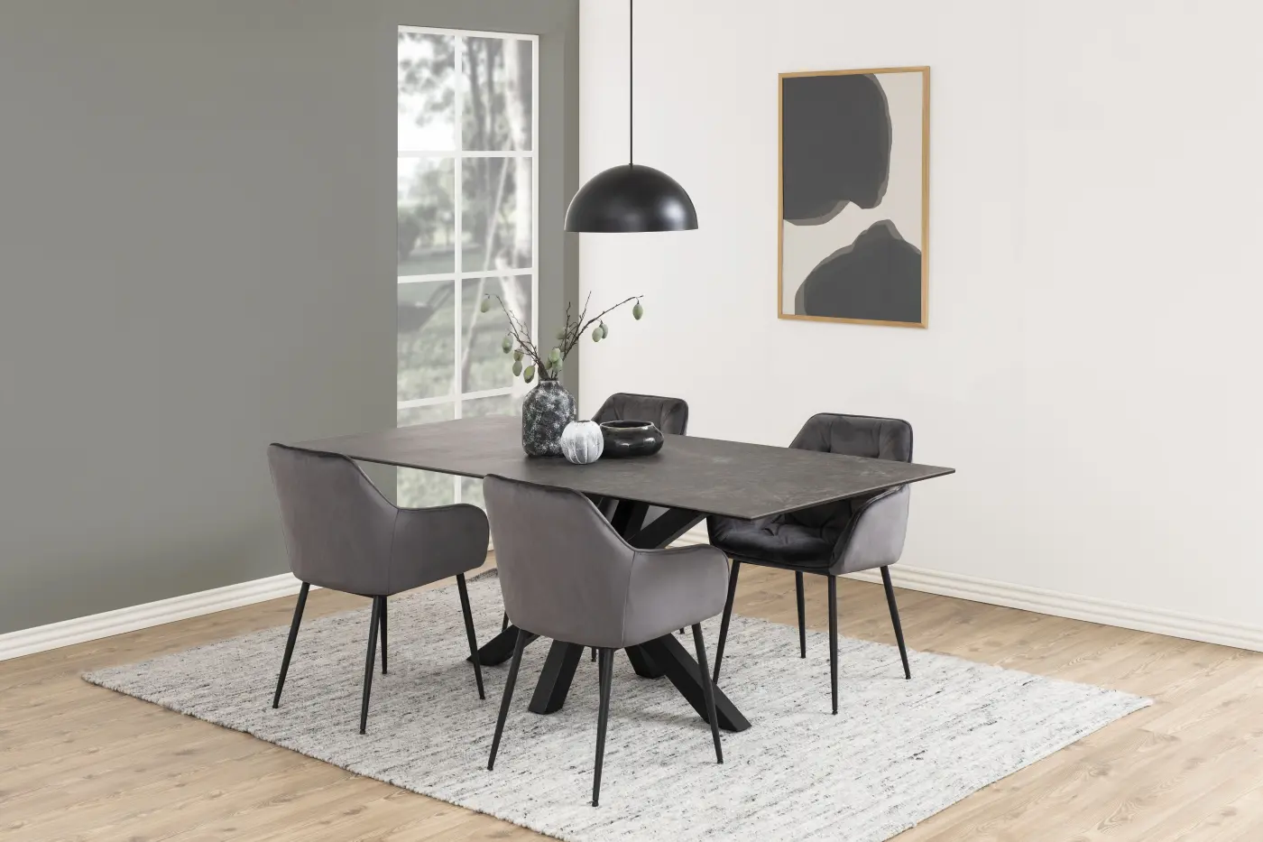 Actona Esstisch Heaven Esstisch Schwarz matt ca, 200x76x100 cm Actona Esstisch Heaven Esstisch Metall schwarz matt, ca, 200x76x100 cm