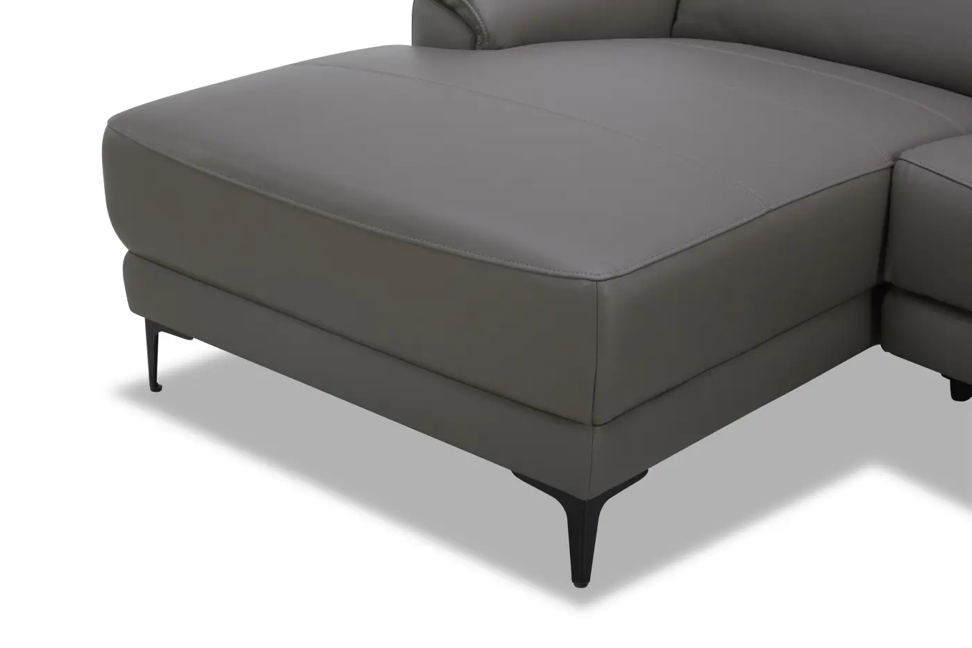 Kuka Home Garnitur KM.6285 LEder Dark Grey ca. 272x176 cm -Ottomane rechts -