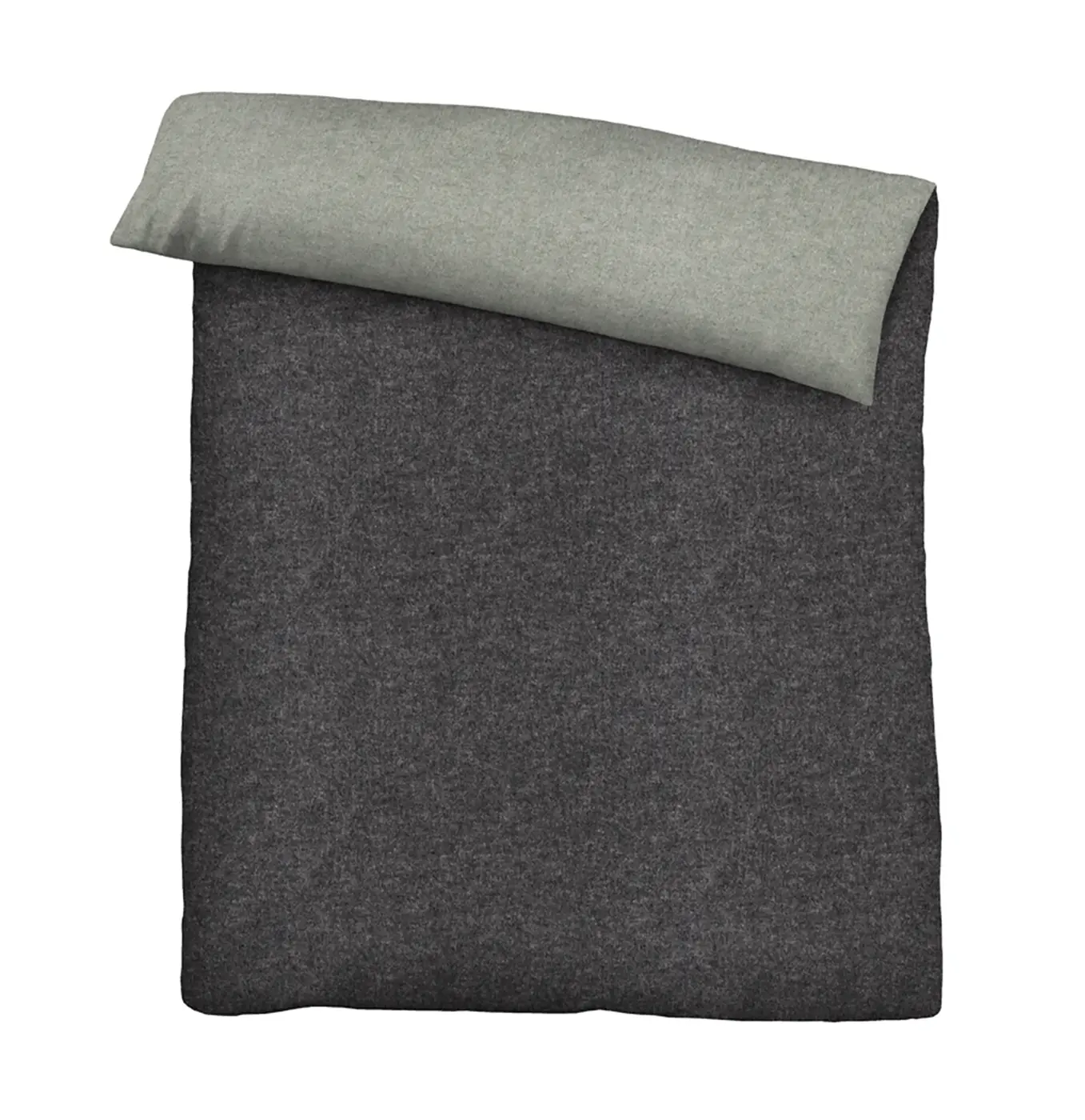 biberna Melange-Flanell Bettwäsche titanium 1x 135x200 cm + 1x 80x80 cm